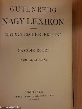 Gutenberg Nagy Lexikon II. (töredék)