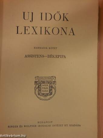 Uj idők lexikona 3. (töredék)