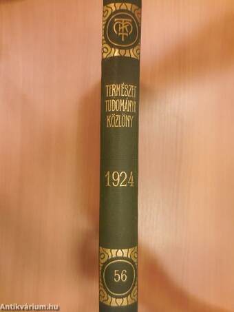 Természettudományi Közlöny 1924. január-december/Pótfüzetek a Természettudományi Közlönyhöz 1924. január-december