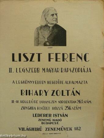 Liszt Ferenc II. legszebb magyar rapszodiája