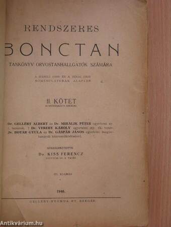 Rendszeres bonctan II. (töredék)