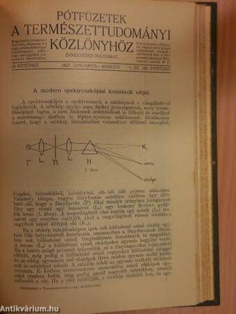 Természettudományi Közlöny 1927. január-december/Pótfüzetek a Természettudományi Közlönyhöz 1927. január-december