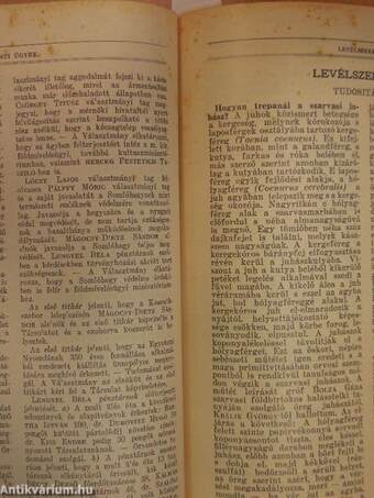 Természettudományi Közlöny 1927. január-december/Pótfüzetek a Természettudományi Közlönyhöz 1927. január-december