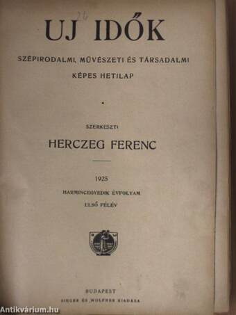 Uj Idők 1925. január-december I-II.