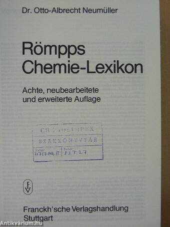 Römpps Chemie-Lexikon 1-6.