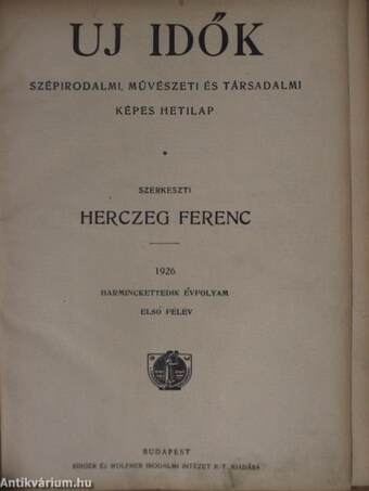 Uj Idők 1926. január-december I-II.