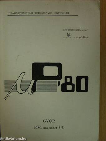 Mikroprocesszor '80 Szeminárium előadásainak anyaga