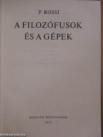 A filozófusok és a gépek