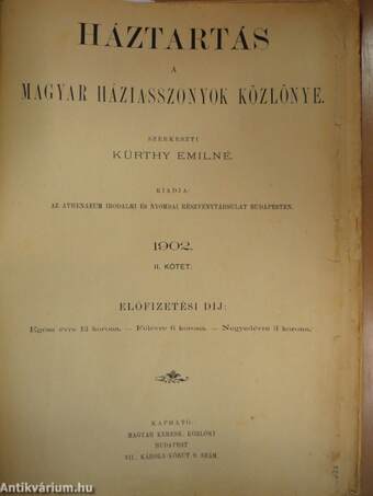 Háztartás 1902. II.