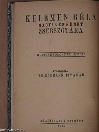 Kelemen Béla magyar és német zsebszótára I-II.
