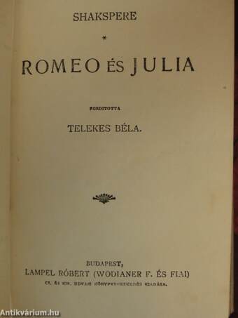 A Szent-Iván-éji álom/Romeo és Julia/Antonius és Cleopatra/Othello