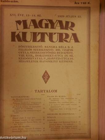 Magyar Kultúra 1929. július 15.