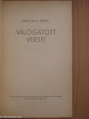 Jankovich Ferenc válogatott versei