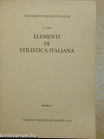 Elementi di Stilistica Italiana