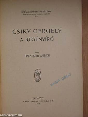 Csiky Gergely a regényíró