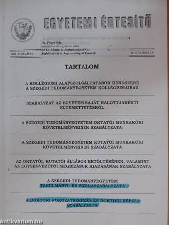 Egyetemi értesítő 2002. január 14.