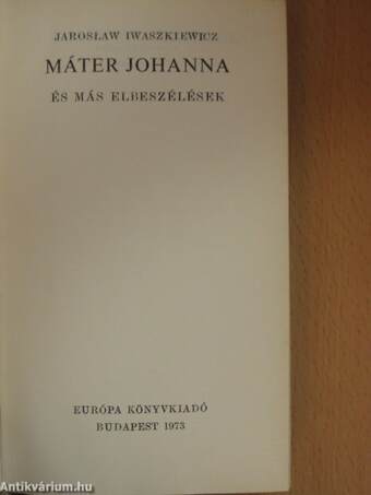 Máter Johanna és más elbeszélések