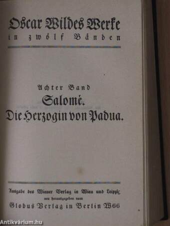 Oscar Wildes Werke in zwölf Bänden VII-IX. (gótbetűs)