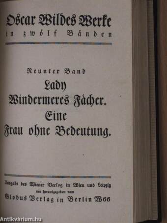 Oscar Wildes Werke in zwölf Bänden VII-IX. (gótbetűs)