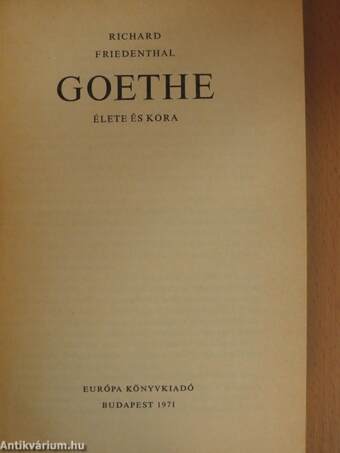 Goethe élete és kora