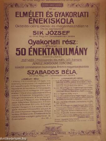 Elméleti és gyakorlati énekiskola III/b.