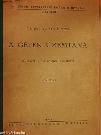 A gépek üzemtana