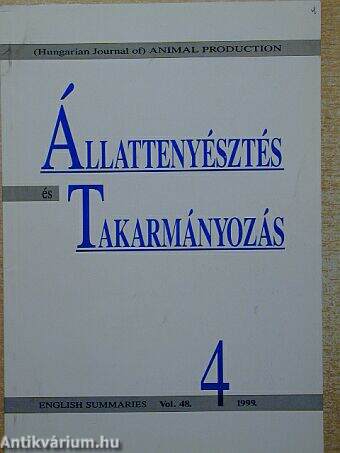 Állattenyésztés és Takarmányozás 1999/4.