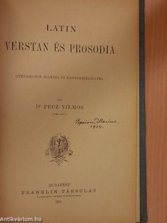 Latin Verstan és Prosodia