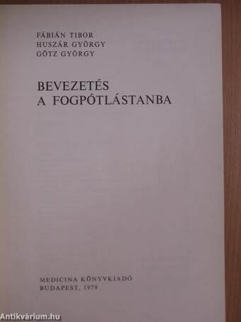 Bevezetés a fogpótlástanba