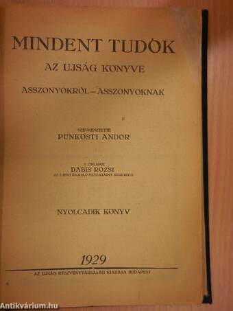 Mindent Tudok 1929.