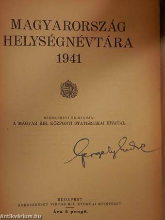 Magyarország helységnévtára 1941