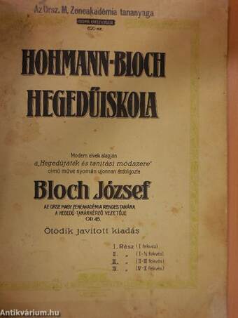 Hohmann-Bloch Hegedűiskola III.