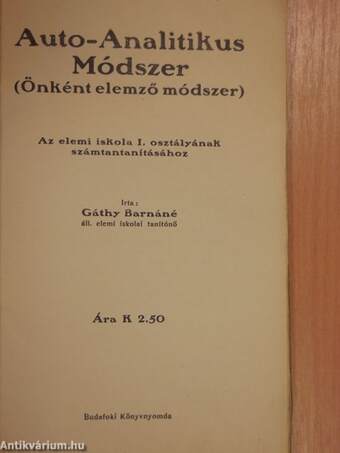 Auto-Analitikus Módszer (Önként elemző módszer)