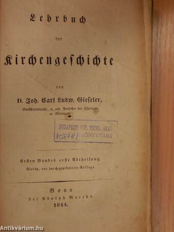 Lehrbuch der Kirchengeschichte I/1 (gótbetűs)