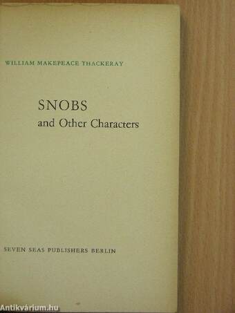 Snobs and Other Characters