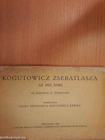 Kogutowicz zsebatlasza az 1923. évre