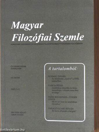 Magyar Filozófiai Szemle 2007/1-2.
