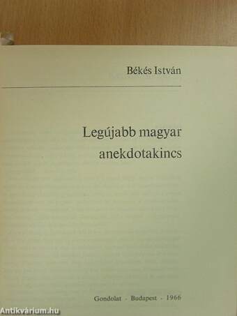 Legújabb magyar anekdotakincs