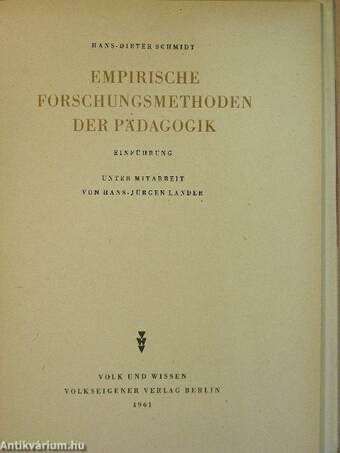 Empirische Forschungsmethoden der Pädagogik