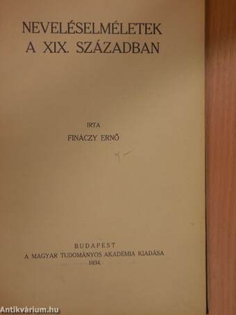 Neveléselméletek a XIX. században