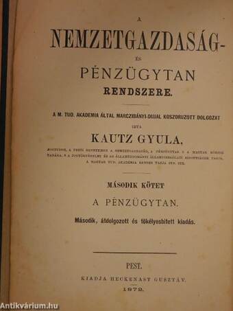 A nemzetgazdaság- és pénzügytan rendszere II.