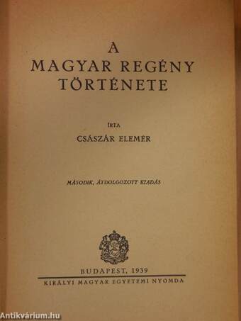 A magyar regény története