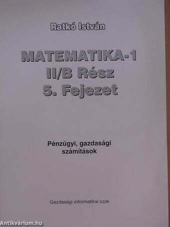 Matematika-1 II/B Rész 5. Fejezet