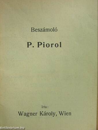 Beszámoló P. Piorol