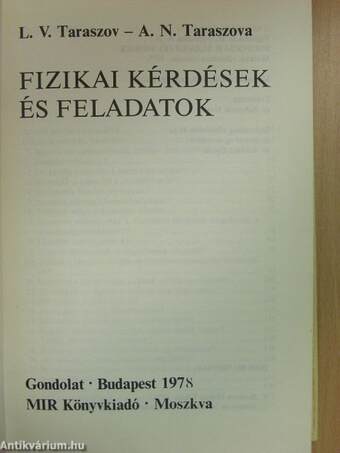 Fizikai kérdések és feladatok