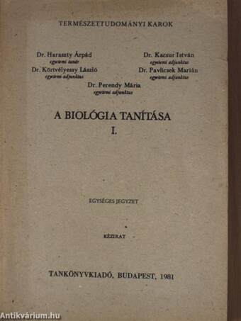 A biológia tanítása I.