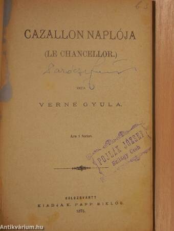 Cazallon naplója