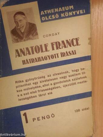 Anatole France hátrahagyott írásai