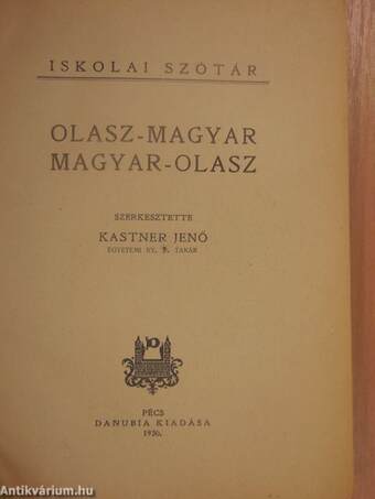 Olasz-magyar iskolai szótár