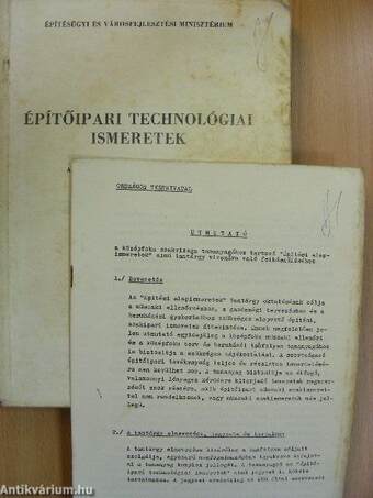 Építőipari technológiai ismeretek I.